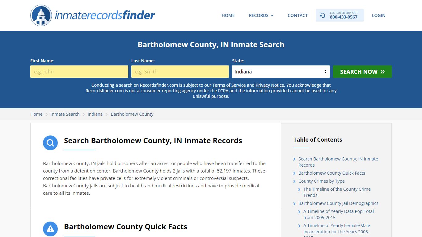 Bartholomew County, IN Inmate Lookup & Jail Records Online