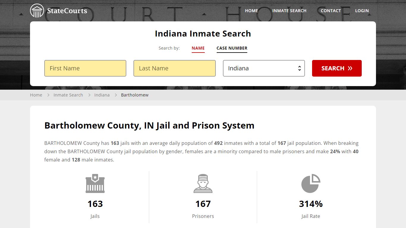Bartholomew County, IN Inmate Search - StateCourts