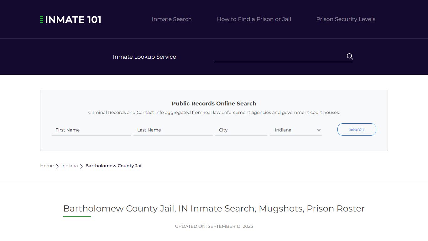 Bartholomew County Jail, IN Inmate Search, Mugshots, Prison Roster